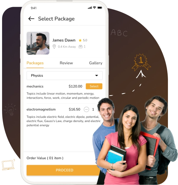 uber for tutor - select package
