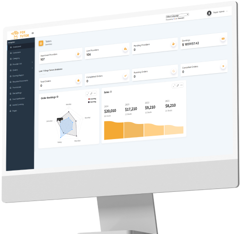 uber for tutor - admin panel
