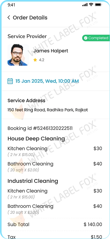 customer app - order details