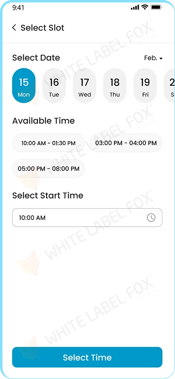 customer app - select slot