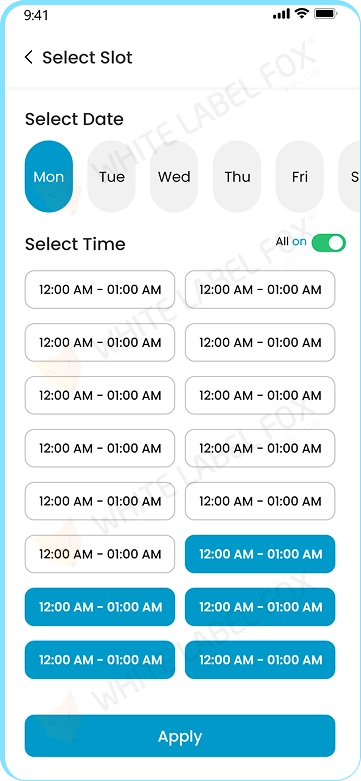 provider app -  select time slot