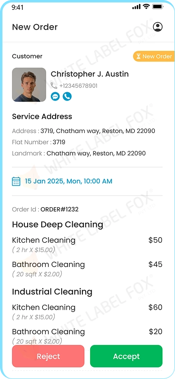 provider app - new order request