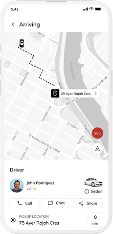 Driver arrived at location