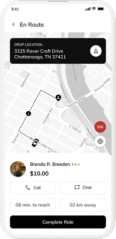 Driver App - Ride started