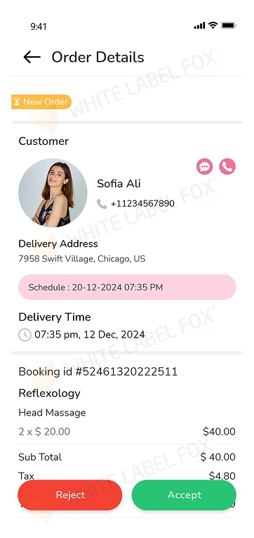 provider app - order details