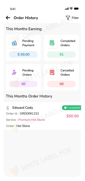 provider app - order history