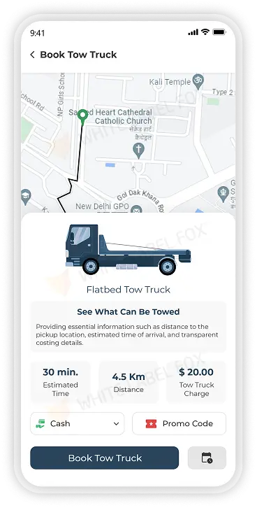 customer app - Towing Service Details