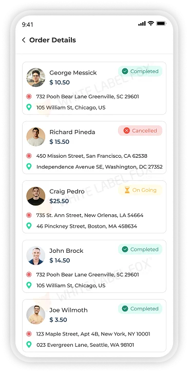 customer app - Service Order Tracking
