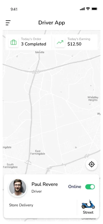 Driver earnings and orders