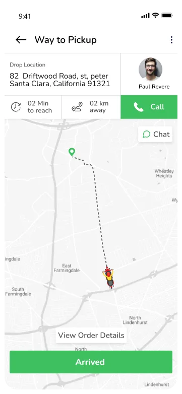 driver app - Pickup navigation