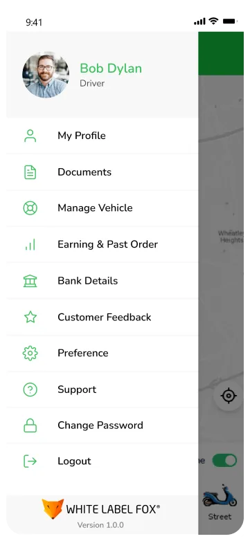 driver app - Account setting