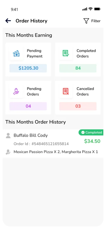 store app - order history