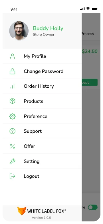 store app - profile setting