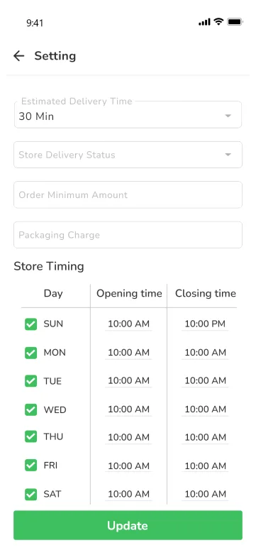 store app setting